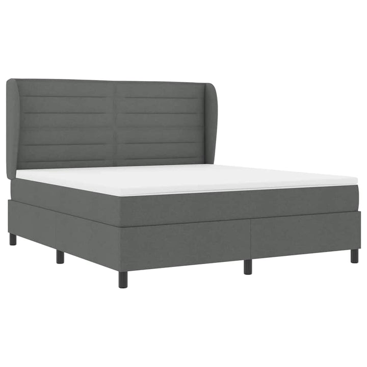 Box spring seng med madras Mørkegrå 180 x 200 cm Stof