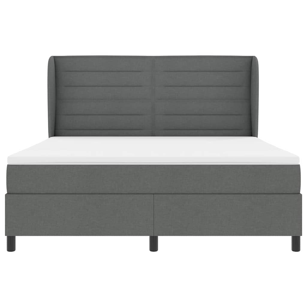 Box spring seng med madras Mørkegrå 180 x 200 cm Stof
