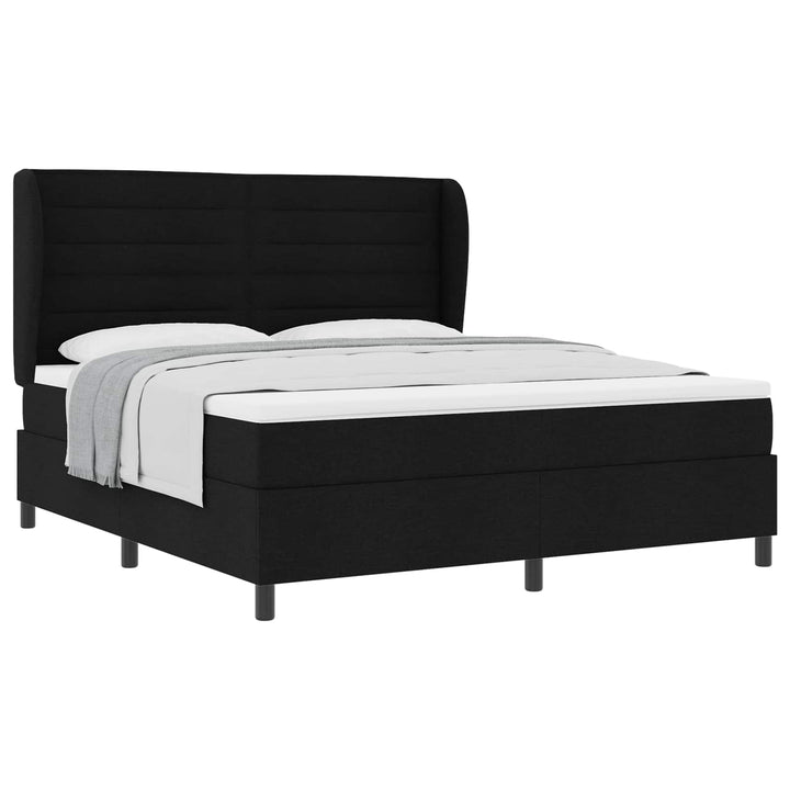 Box spring seng med madras Sort 180 x 200 cm Stof