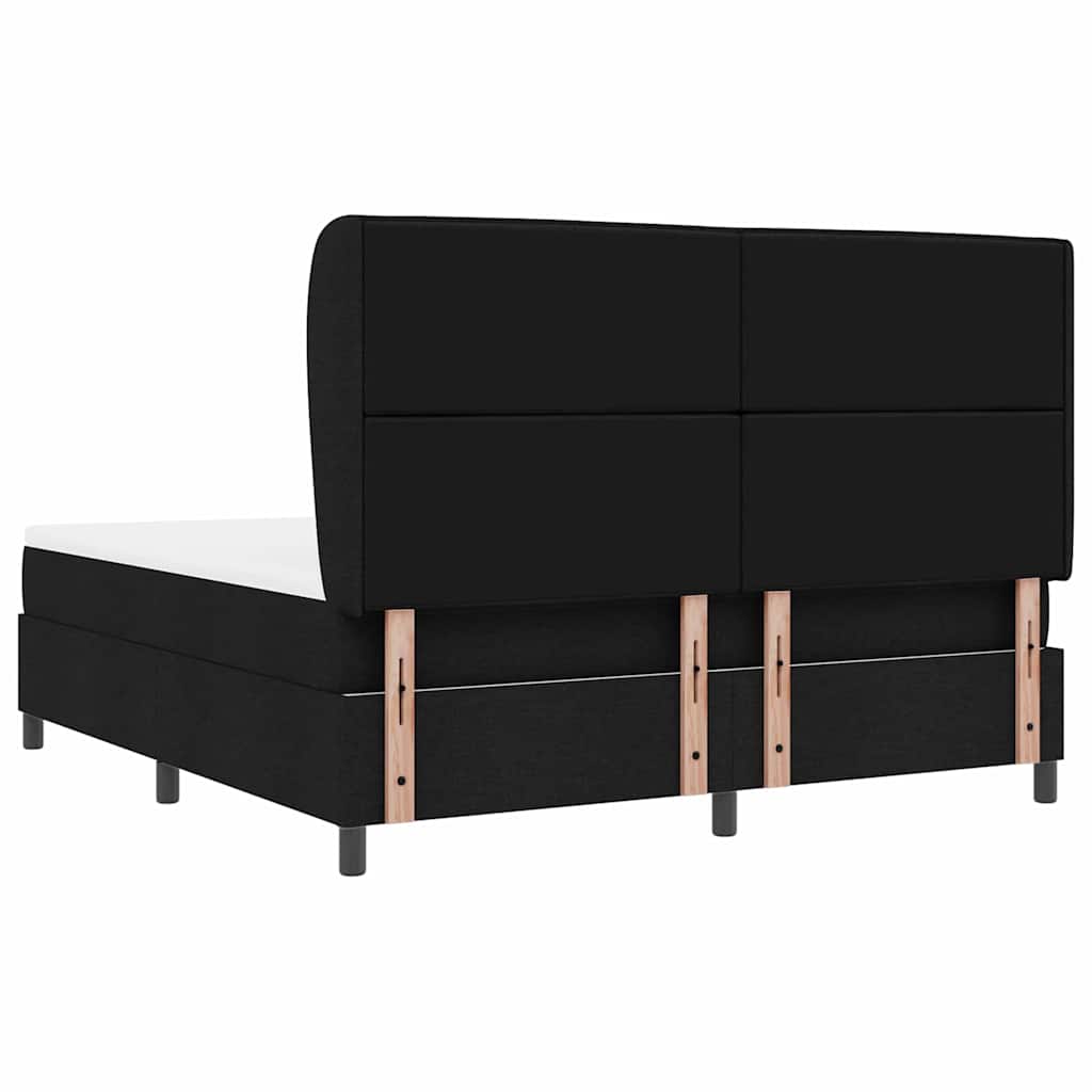 Box spring seng med madras Sort 180 x 200 cm Stof