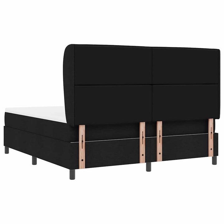 Box spring seng med madras Sort 180 x 200 cm Stof