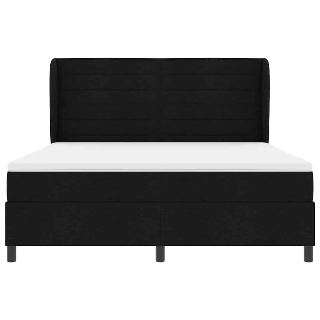 Box spring seng med madras Sort 180 x 200 cm Stof