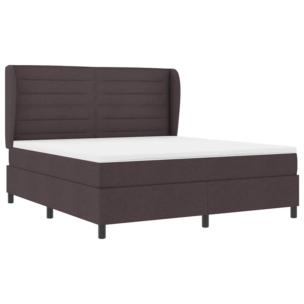 Box spring seng med madras Mørkebrun 180 x 200 cm Stof