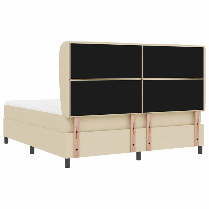 Box spring seng med madras Creme 180 x 200 cm Stof