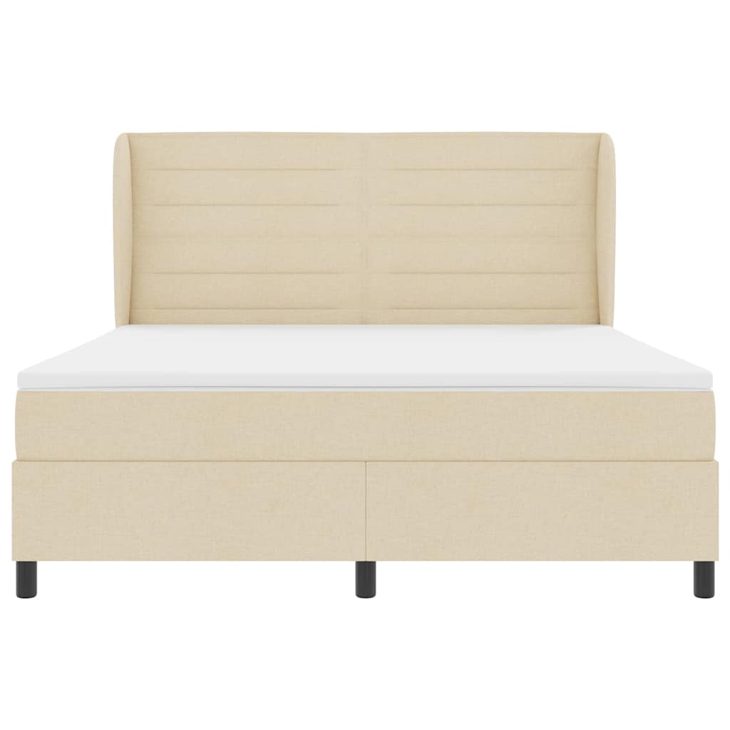 Box spring seng med madras Creme 180 x 200 cm Stof