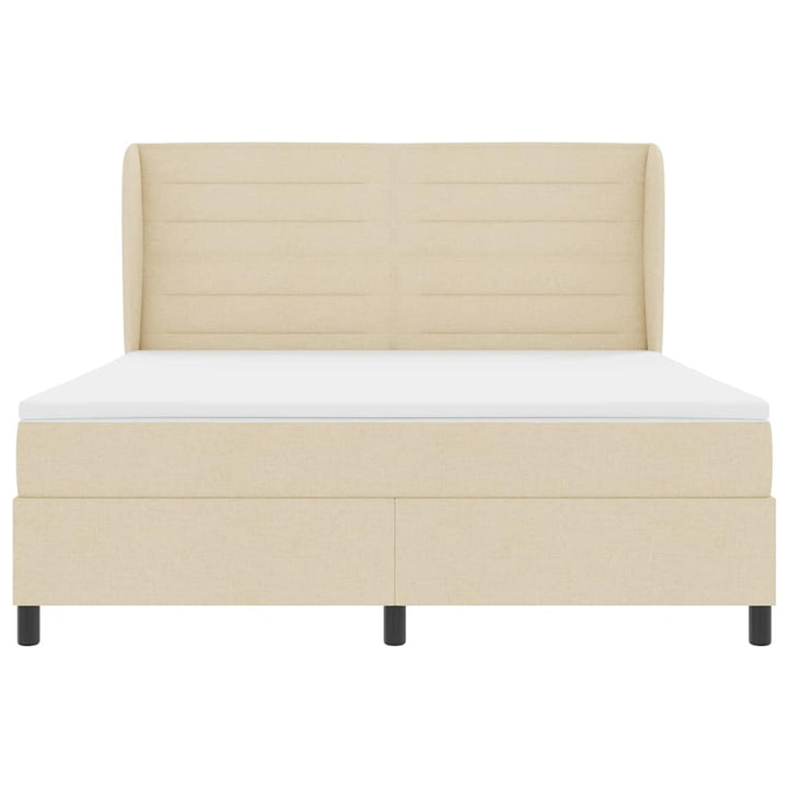 Box spring seng med madras Creme 180 x 200 cm Stof