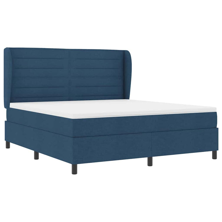 Box spring seng med madras med hovedgærde Blå 180 x 200 cm Stof