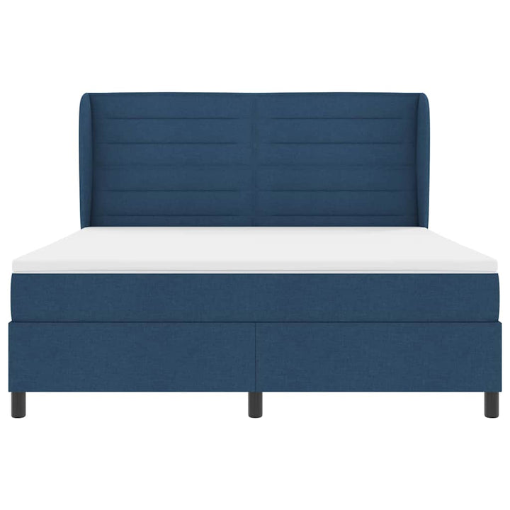 Box spring seng med madras med hovedgærde Blå 180 x 200 cm Stof