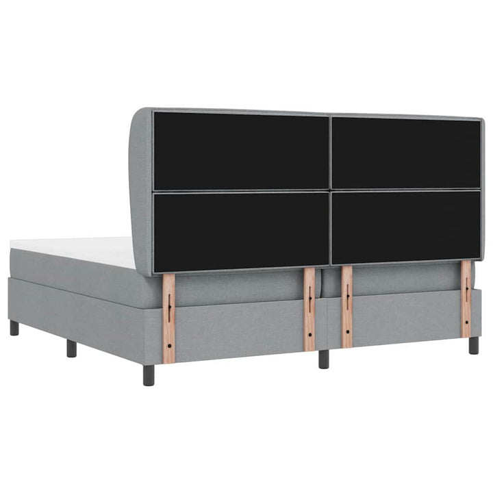 Box spring seng med madras Lysegrå 200 x 200 cm Stof