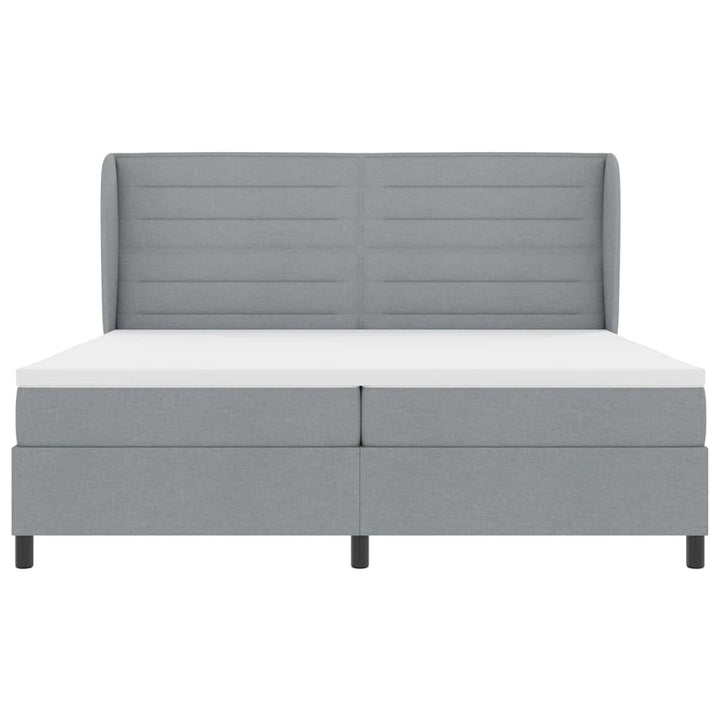 Box spring seng med madras Lysegrå 200 x 200 cm Stof