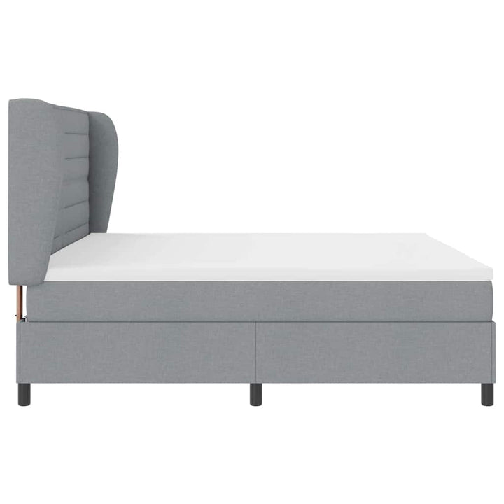 Box spring seng med madras Lysegrå 200 x 200 cm Stof
