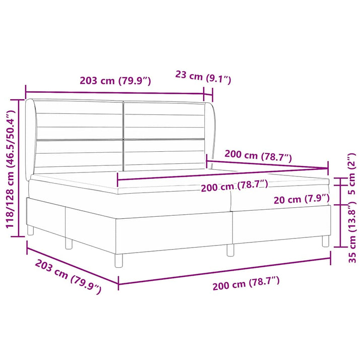 Box spring seng med madras Lysegrå 200 x 200 cm Stof