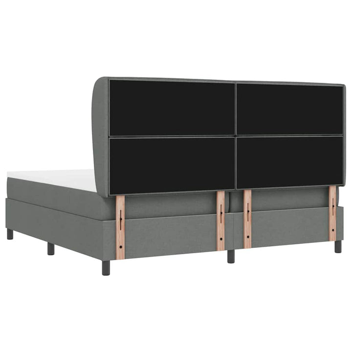 Box spring seng med madras Mørkegrå 200 x 200 cm Stof