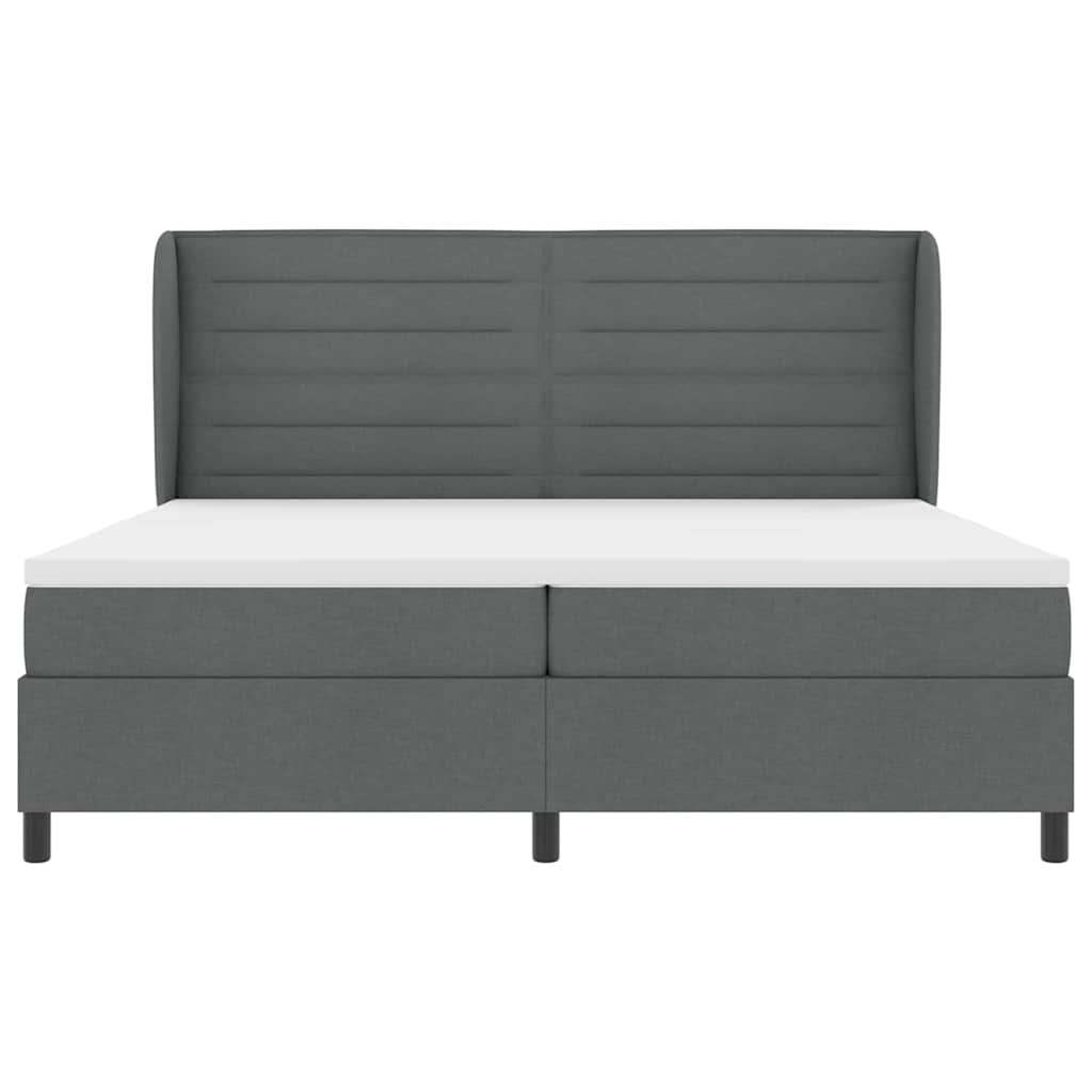 Box spring seng med madras Mørkegrå 200 x 200 cm Stof