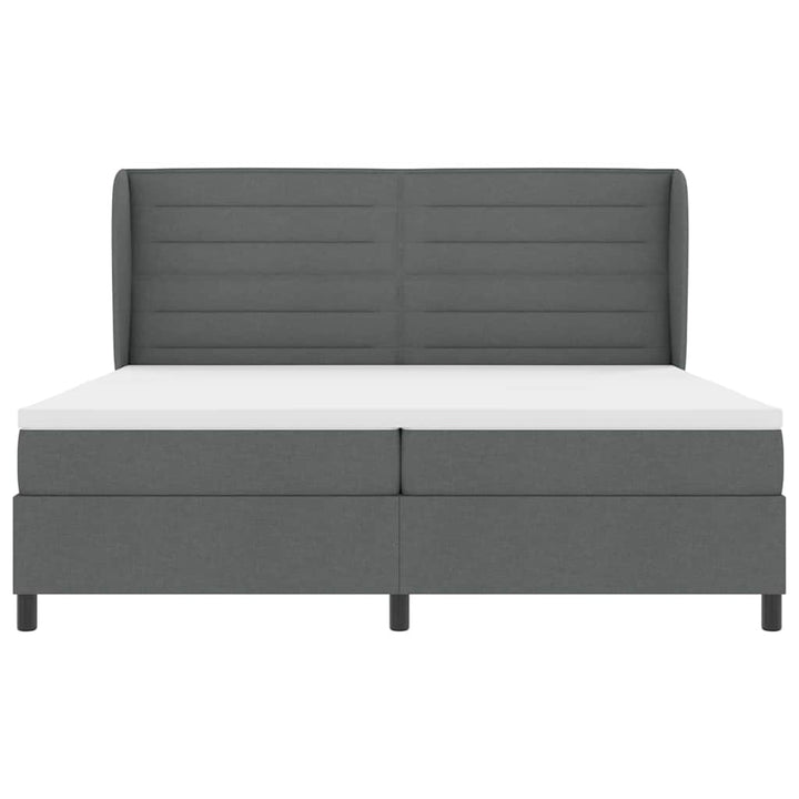 Box spring seng med madras Mørkegrå 200 x 200 cm Stof
