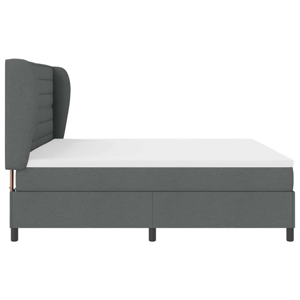 Box spring seng med madras Mørkegrå 200 x 200 cm Stof
