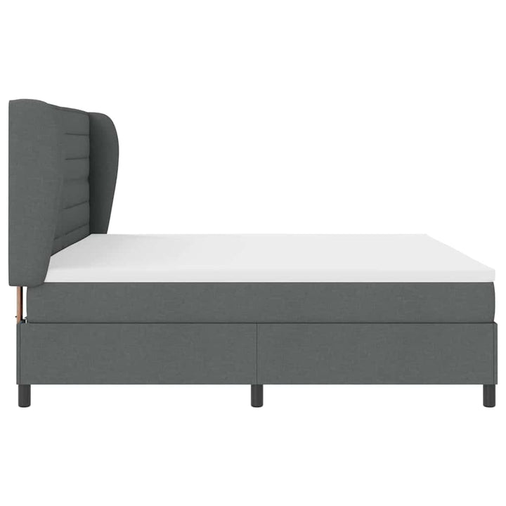 Box spring seng med madras Mørkegrå 200 x 200 cm Stof