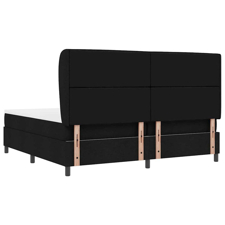 Box spring seng med madras Sort 200 x 200 cm Stof
