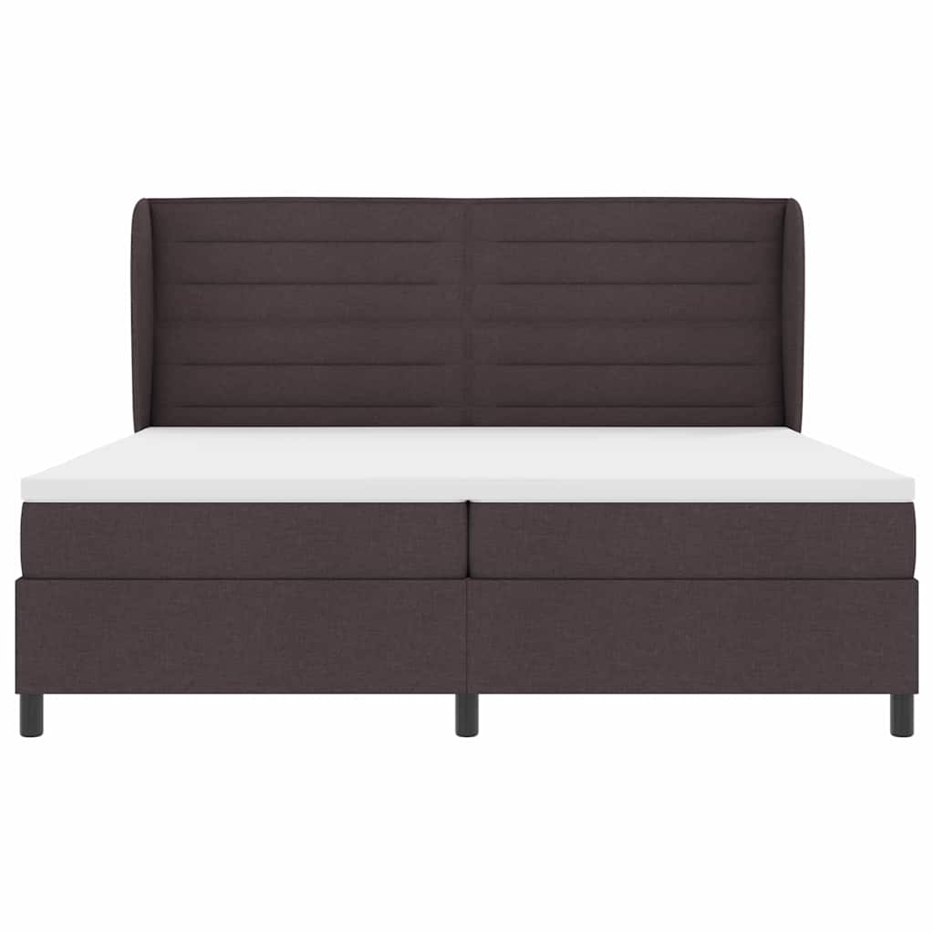 Box spring seng med madras Mørkebrun 200 x 200 cm Stof