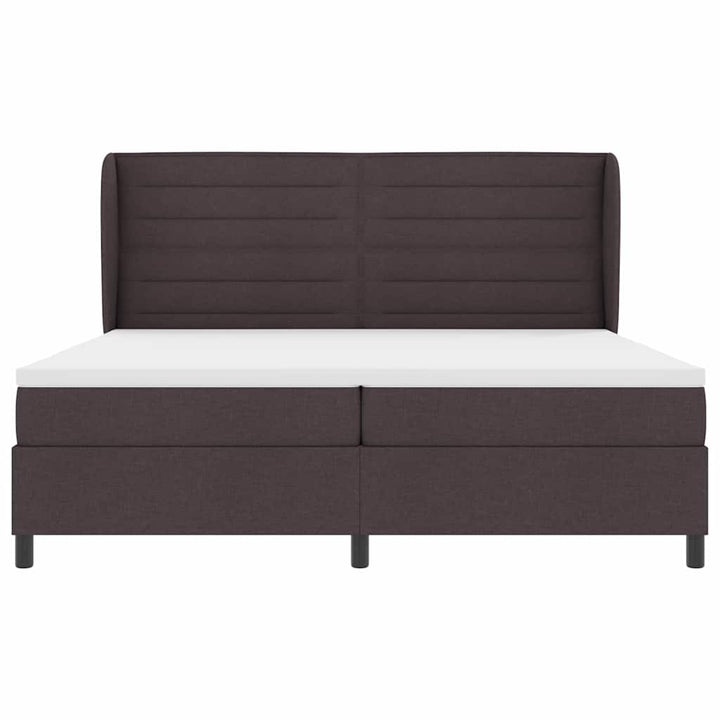 Box spring seng med madras Mørkebrun 200 x 200 cm Stof