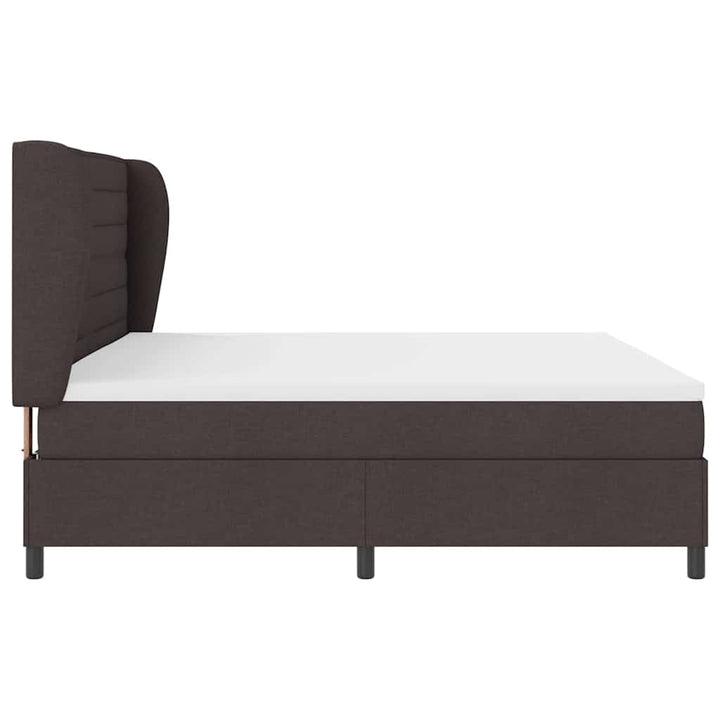 Box spring seng med madras Mørkebrun 200 x 200 cm Stof