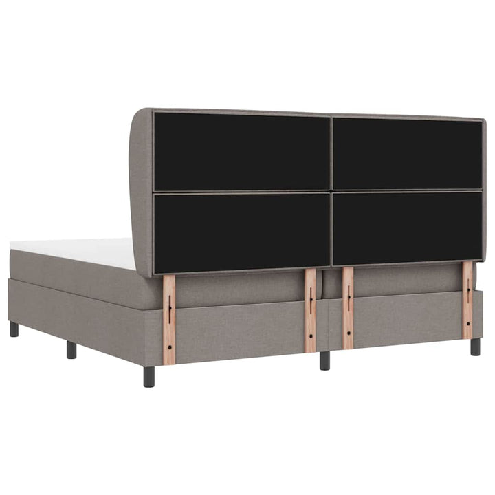 Box spring seng med madras Gråbrun 200 x 200 cm Stof