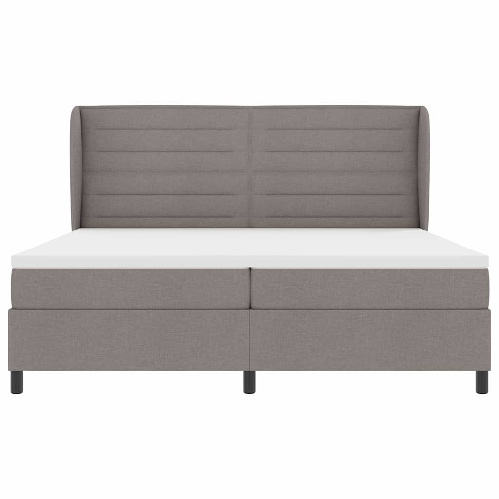 Box spring seng med madras Gråbrun 200 x 200 cm Stof