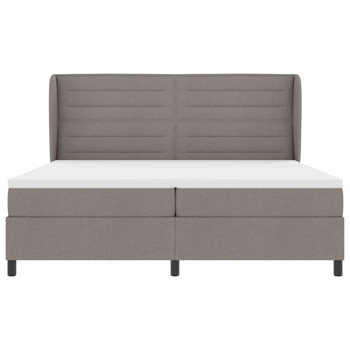 Box spring seng med madras Gråbrun 200 x 200 cm Stof