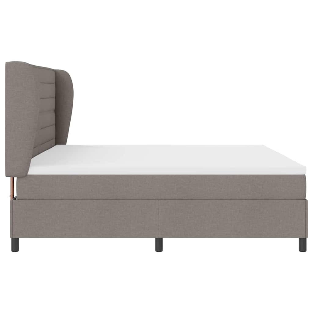 Box spring seng med madras Gråbrun 200 x 200 cm Stof