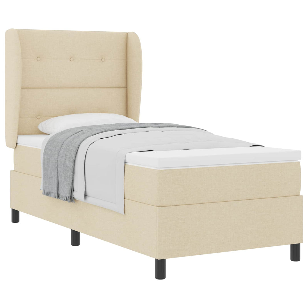 Box spring seng med madras Creme 80 x 200 cm Stof