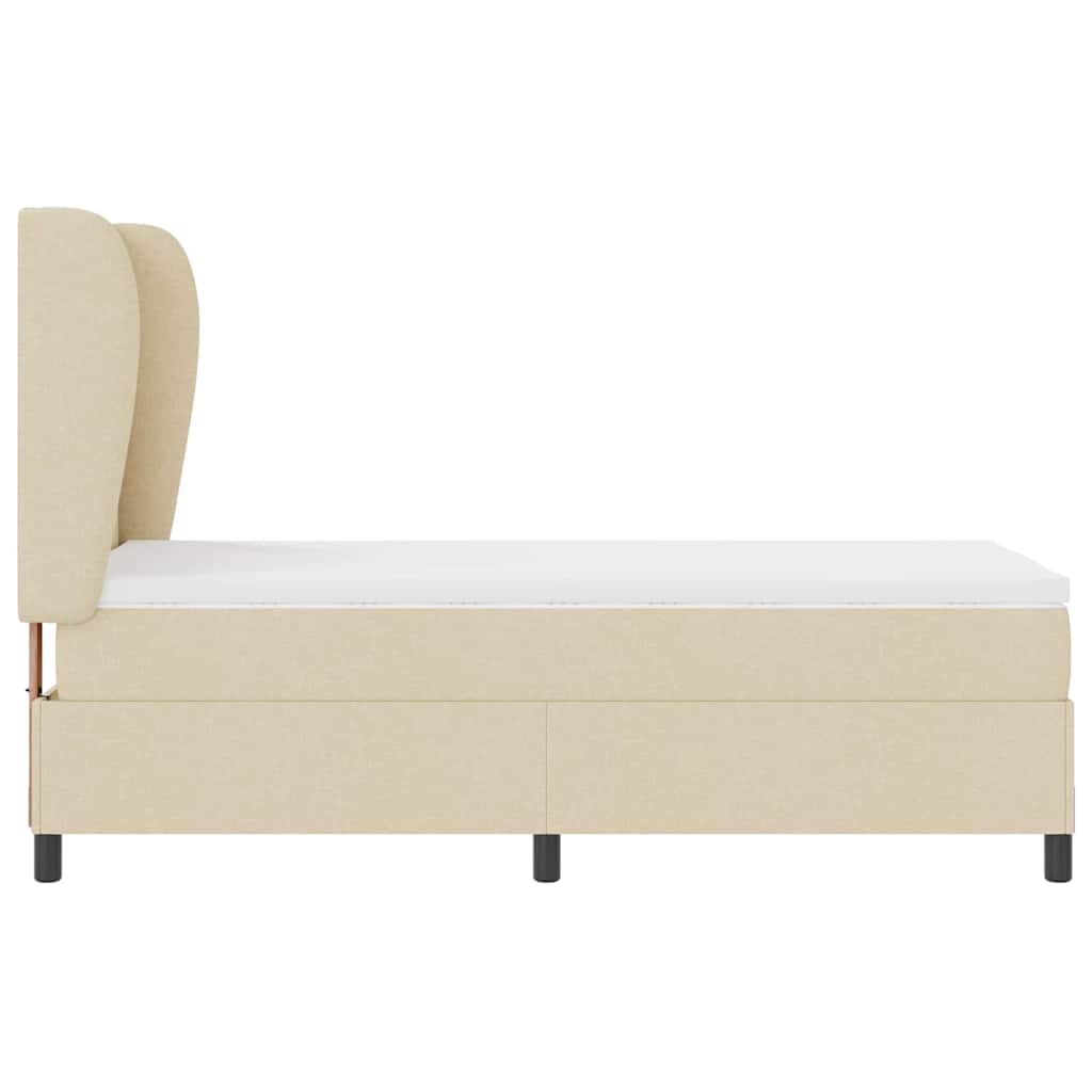 Box spring seng med madras Creme 90 x 190 cm Stof