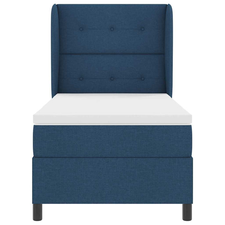 Box spring seng med hovedgærde Blå 90 x 190 cm Stof