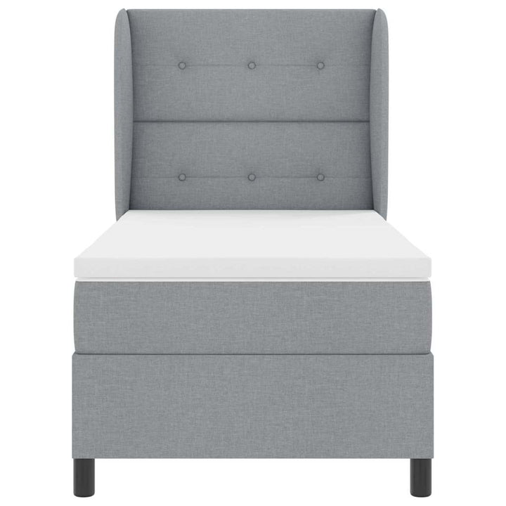 Box spring seng med hovedgærde Lysegrå 100 x 200 cm Stof