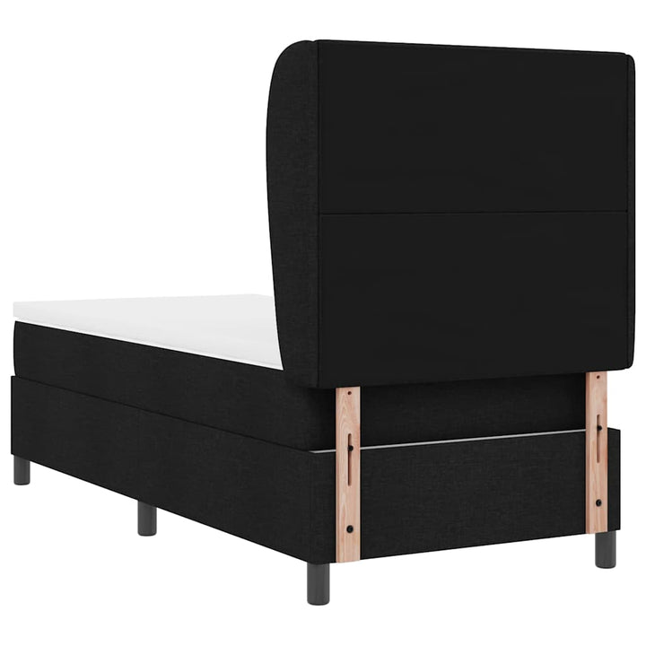 Box spring seng med hovedgærde Sort 100 x 200 cm Stof
