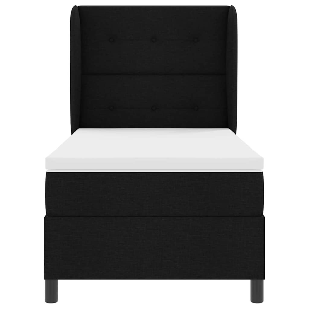 Box spring seng med hovedgærde Sort 100 x 200 cm Stof