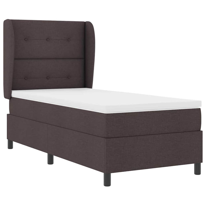 Box spring seng med hovedgærde Mørkebrun 100 x 200 cm Stof