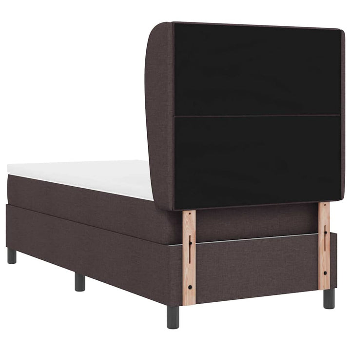 Box spring seng med hovedgærde Mørkebrun 100 x 200 cm Stof