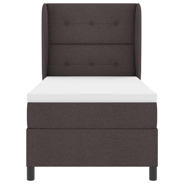 Box spring seng med hovedgærde Mørkebrun 100 x 200 cm Stof