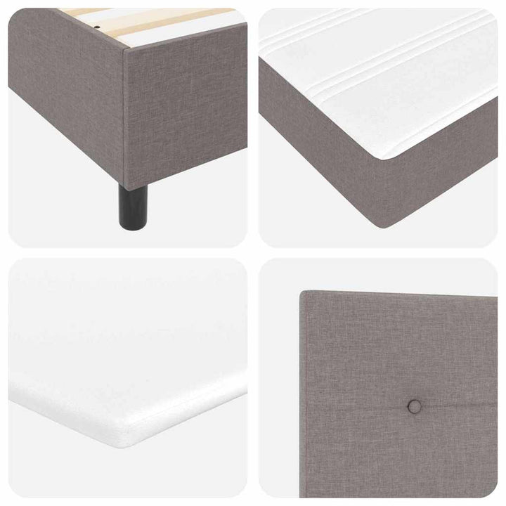 Box spring seng med hovedgærde Gråbrun 100 x 200 cm Stof