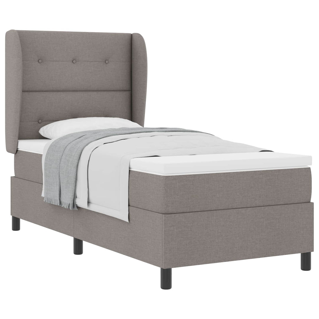 Box spring seng med hovedgærde Gråbrun 100 x 200 cm Stof