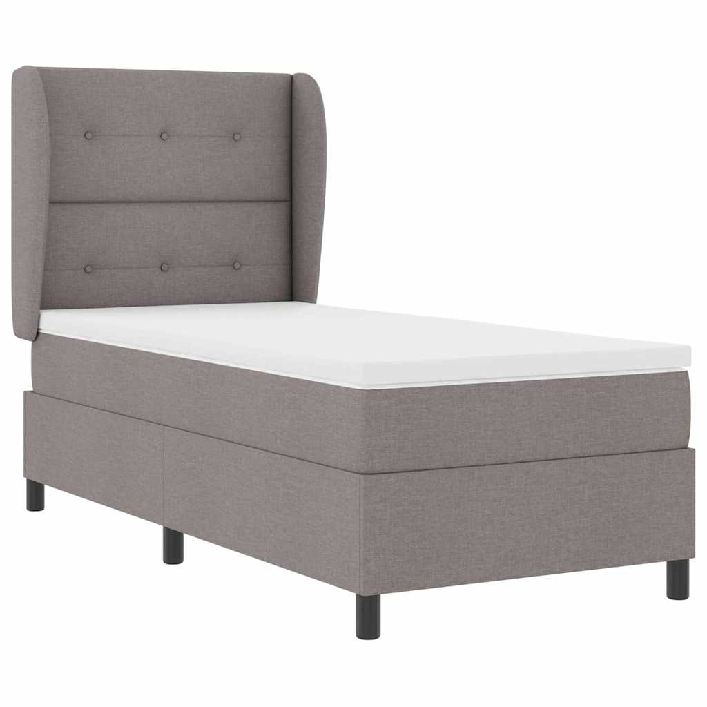 Box spring seng med hovedgærde Gråbrun 100 x 200 cm Stof