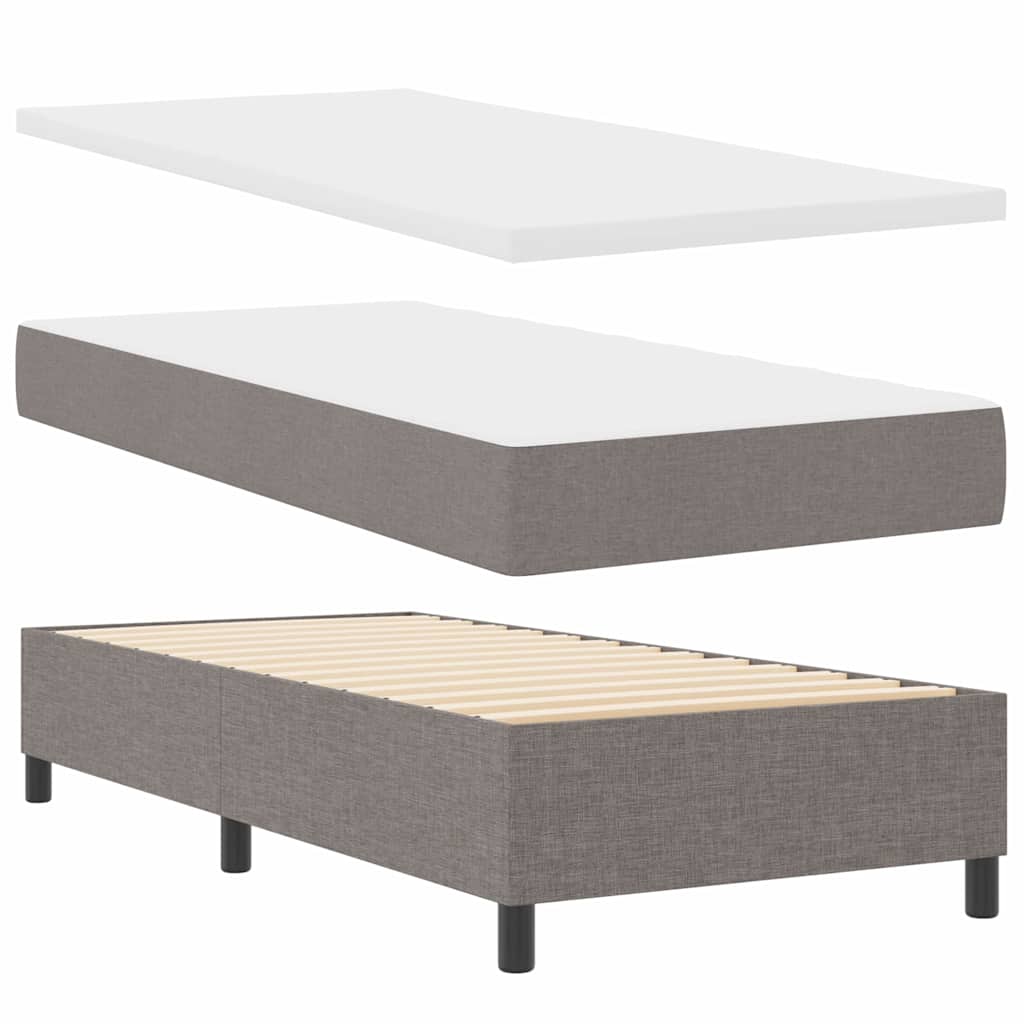 Box spring seng med hovedgærde Gråbrun 100 x 200 cm Stof