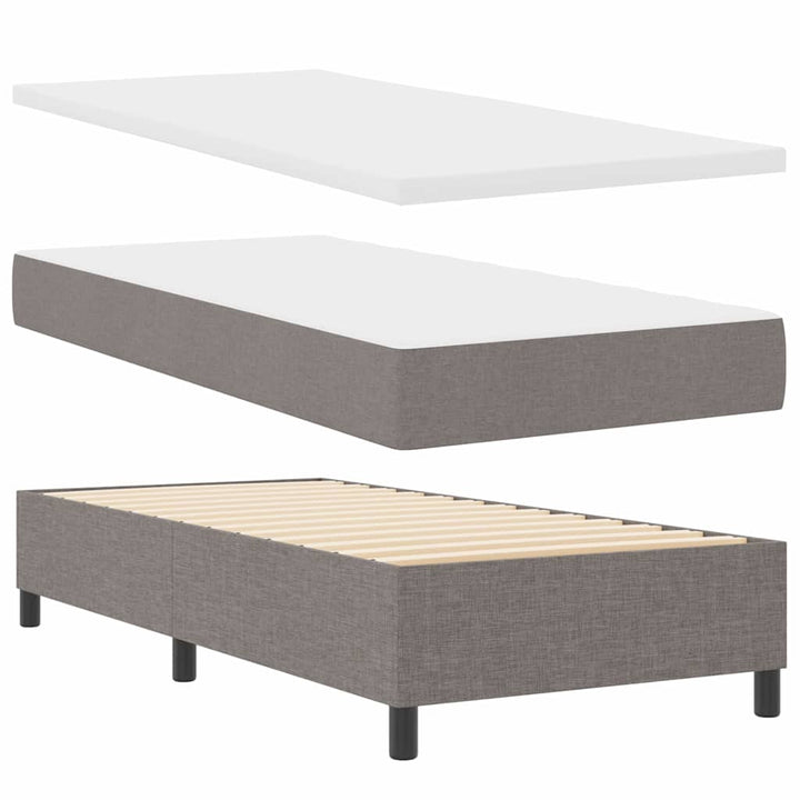 Box spring seng med hovedgærde Gråbrun 100 x 200 cm Stof