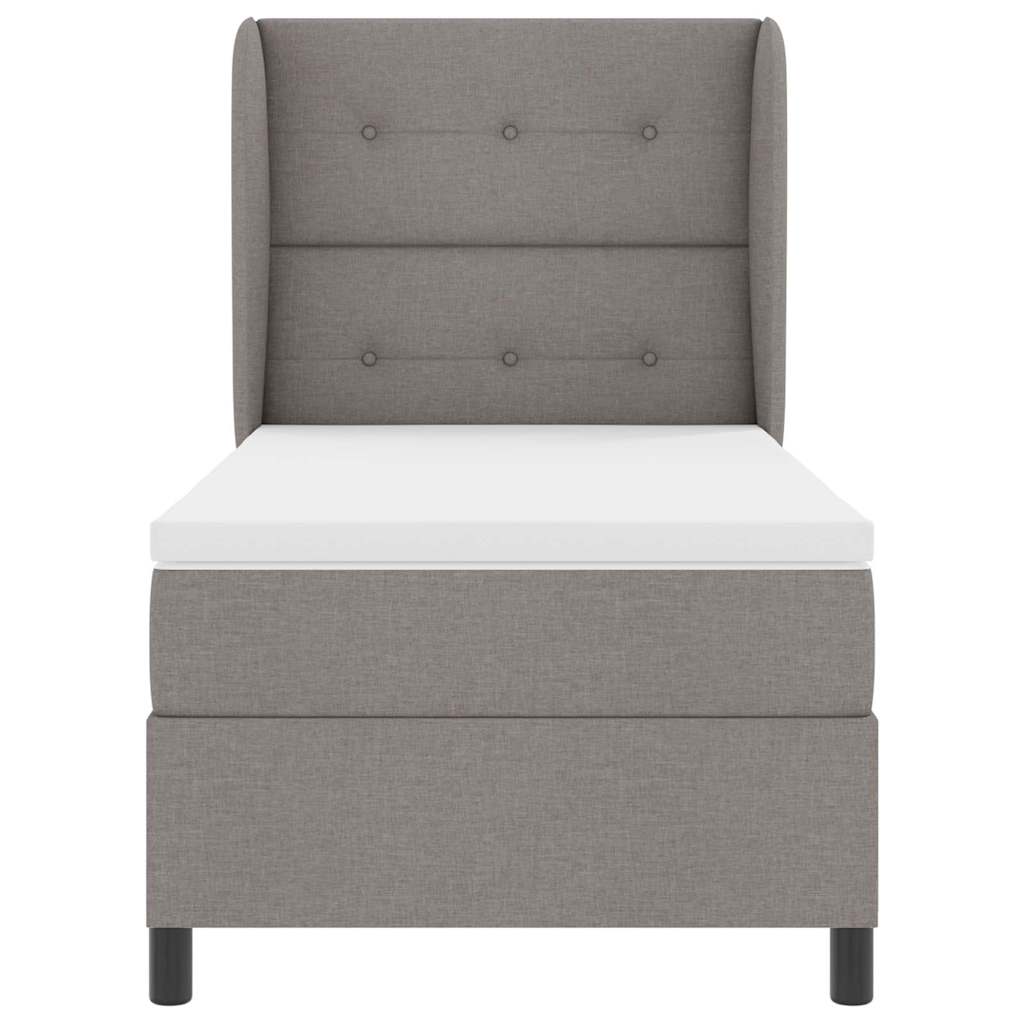 Box spring seng med hovedgærde Gråbrun 100 x 200 cm Stof