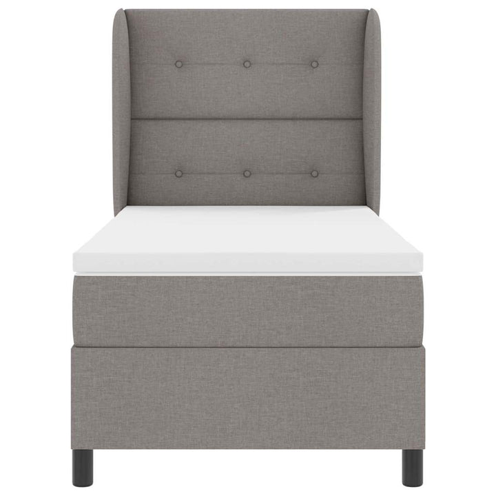 Box spring seng med hovedgærde Gråbrun 100 x 200 cm Stof