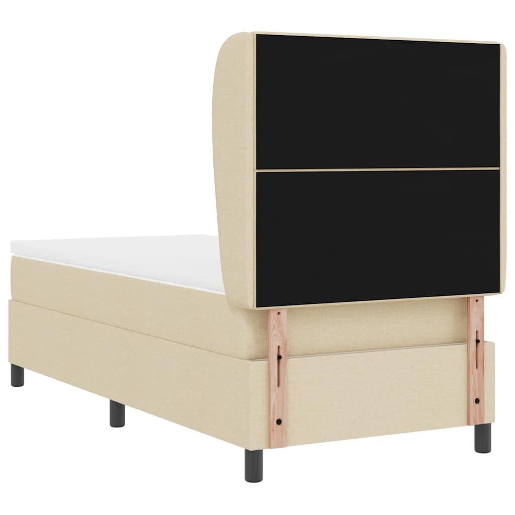 Box spring seng med madras Creme 100 x 200 cm Stof