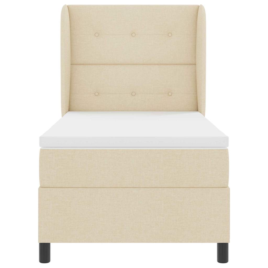 Box spring seng med madras Creme 100 x 200 cm Stof
