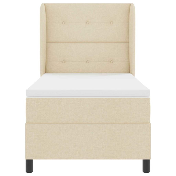 Box spring seng med madras Creme 100 x 200 cm Stof
