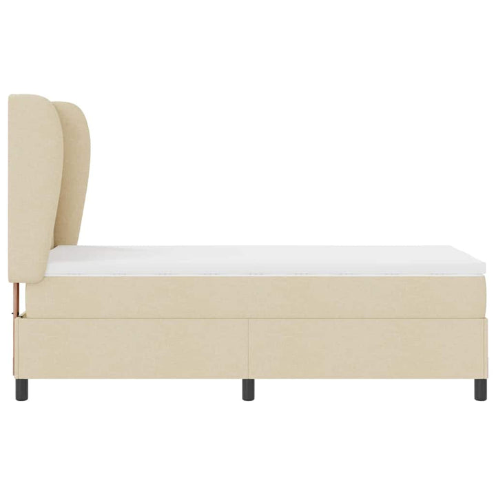 Box spring seng med madras Creme 100 x 200 cm Stof