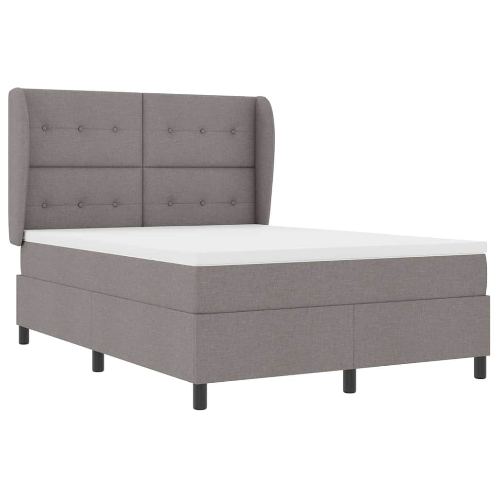 Box spring seng med madras Gråbrun 140 x 190 cm Stof